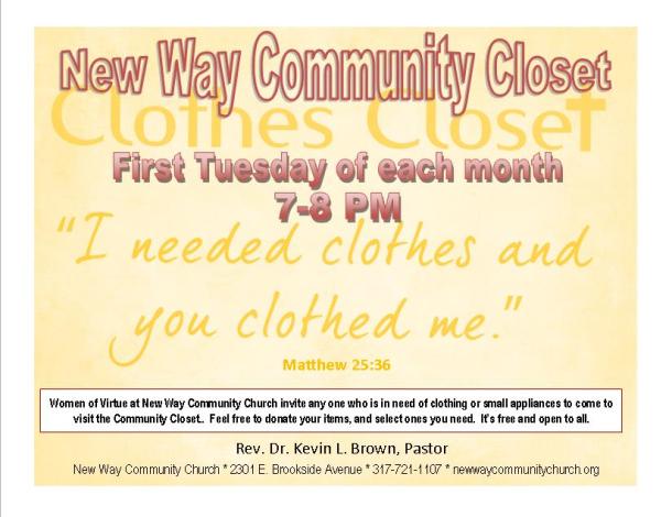 New Way Community Church Clothing Closet